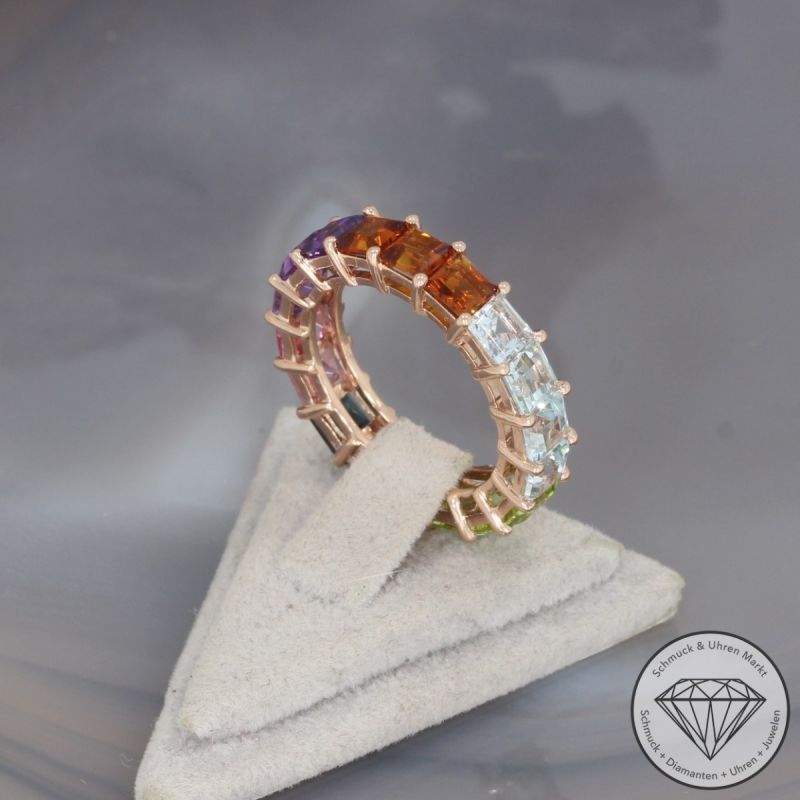 Wert 2790 € Farbedelstein Ring in 585er 14 K Roségold - 100332