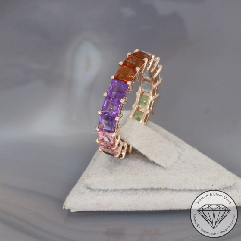 Wert 2790 € Farbedelstein Ring in 585er 14 K Roségold - 100332