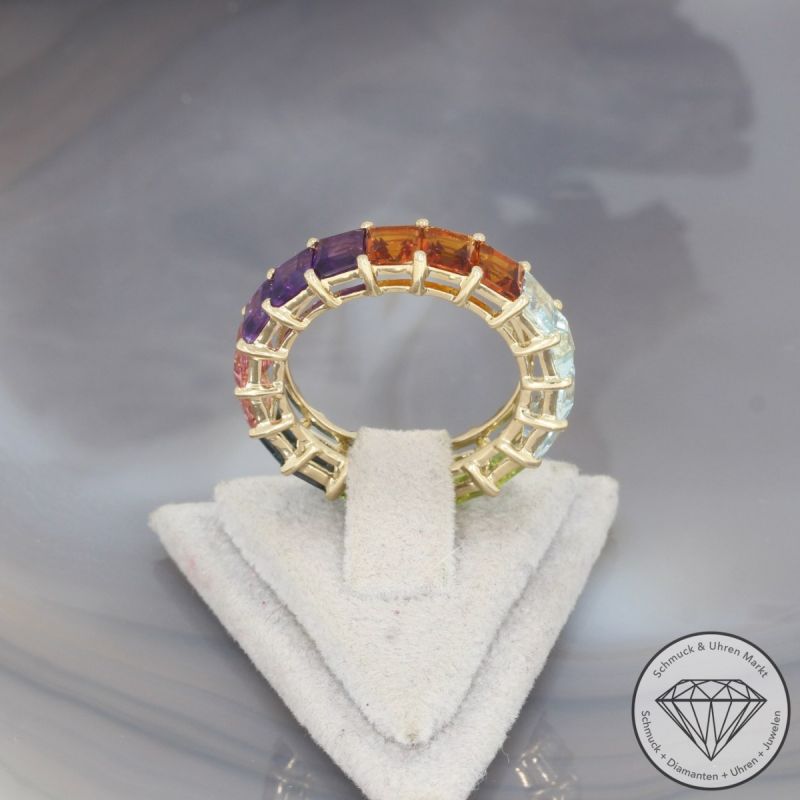 Wert 2790 € Farbedelstein Ring in 585er 14 K Gelbgold - 100333