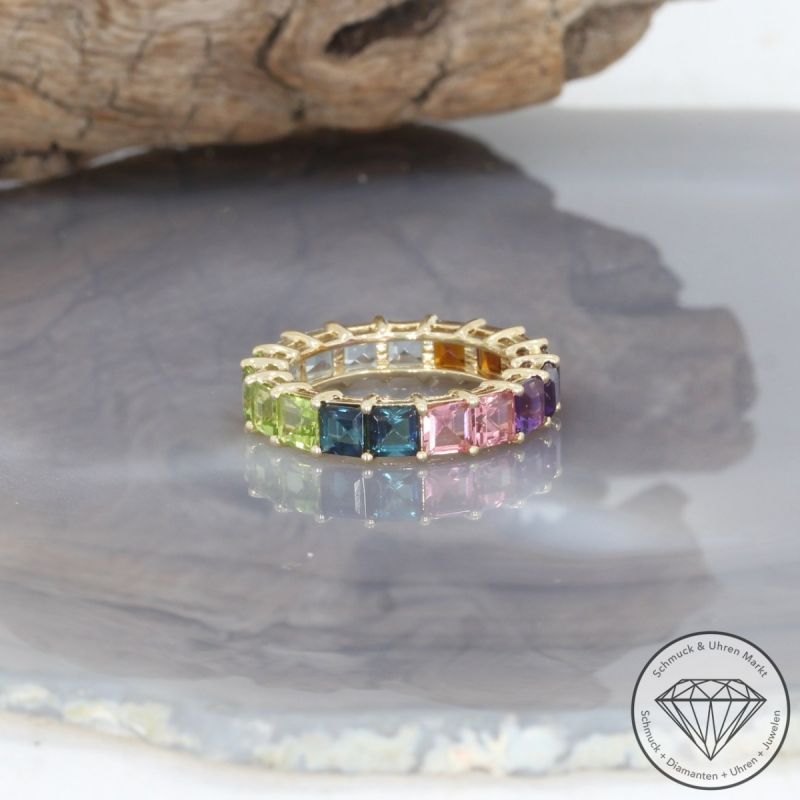 Wert 2790 € Farbedelstein Ring in 585er 14 K Gelbgold - 100333