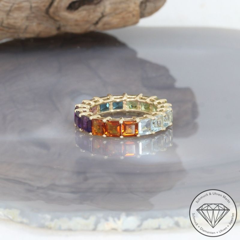 Wert 2790 € Farbedelstein Ring in 585er 14 K Gelbgold - 100333