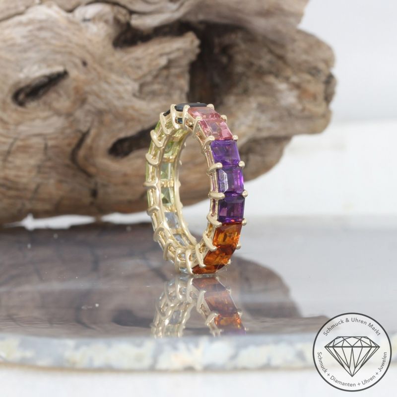 Wert 2790 € Farbedelstein Ring in 585er 14 K Gelbgold - 100333