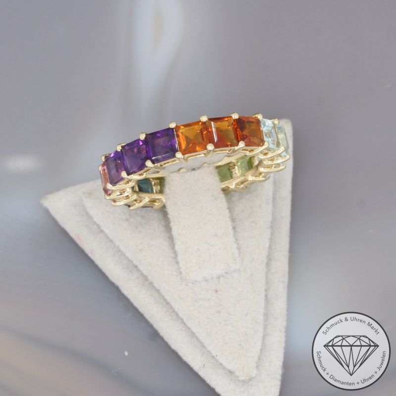Wert 2790 € Farbedelstein Ring in 585er 14 K Gelbgold - 100333