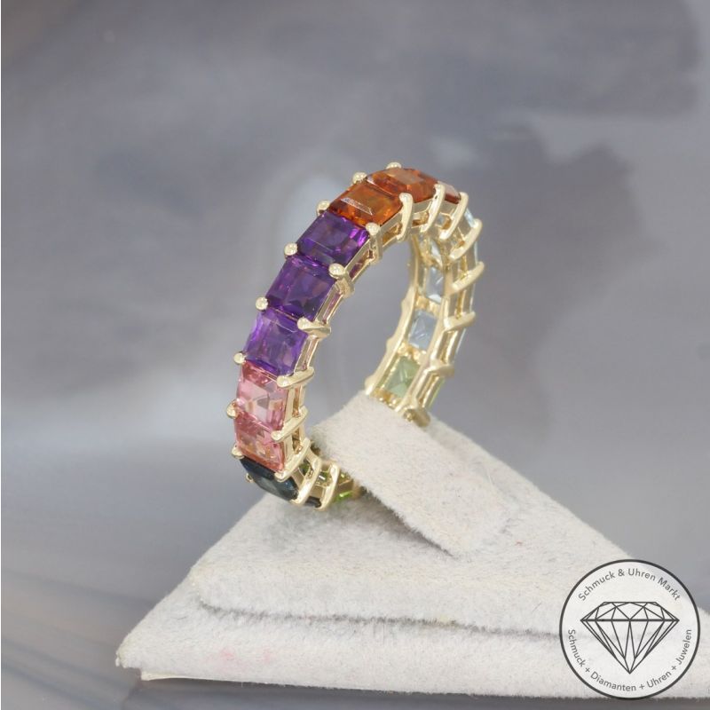 Wert 2790 € Farbedelstein Ring in 585er 14 K Gelbgold - 100333