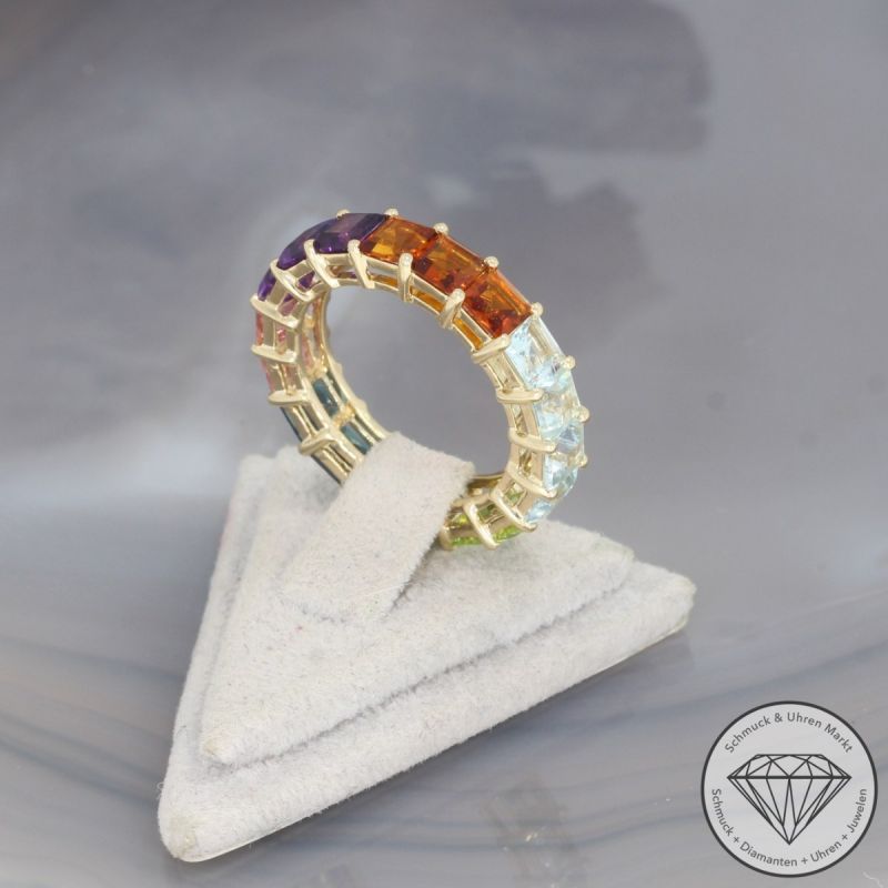 Wert 2790 € Farbedelstein Ring in 585er 14 K Gelbgold - 100333