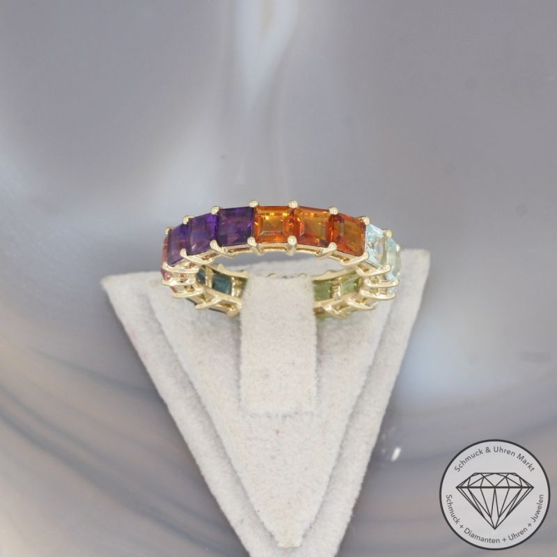 Wert 2790 € Farbedelstein Ring in 585er 14 K Gelbgold - 100333