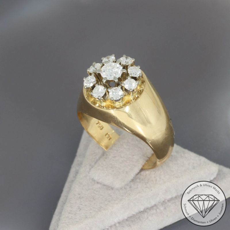 Wert 4990 € Brillant Ring in 750er 18 K Gelbgold - 100352