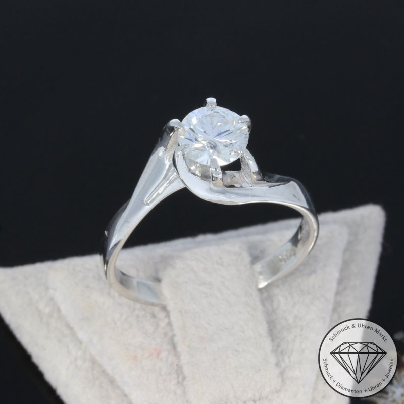 Wert 4300 € Solitär Brillant Ring (ca. 0,75 carat) in 585er 14 K Weißgold - 100353