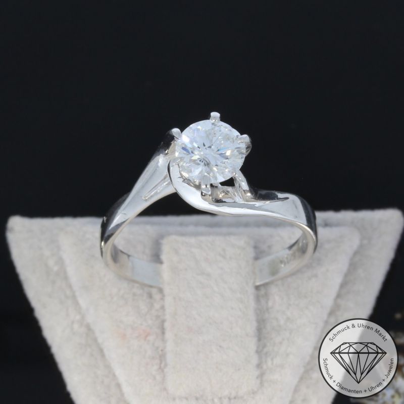 Wert 4300 € Solitär Brillant Ring (ca. 0,75 carat) in 585er 14 K Weißgold - 100353