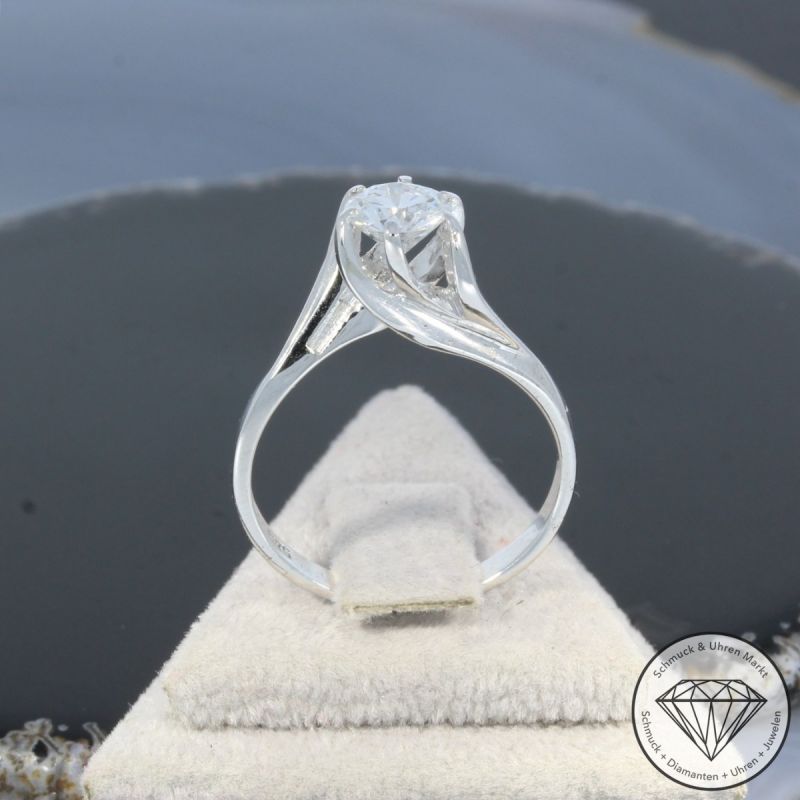 Wert 4300 € Solitär Brillant Ring (ca. 0,75 carat) in 585er 14 K Weißgold - 100353