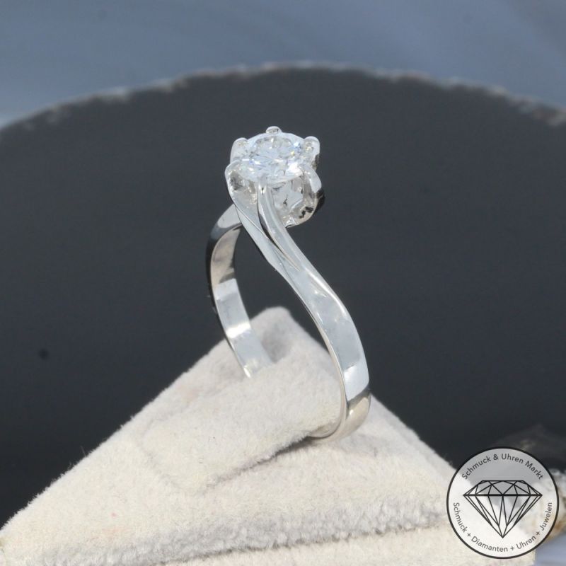 Wert 4300 € Solitär Brillant Ring (ca. 0,75 carat) in 585er 14 K Weißgold - 100353