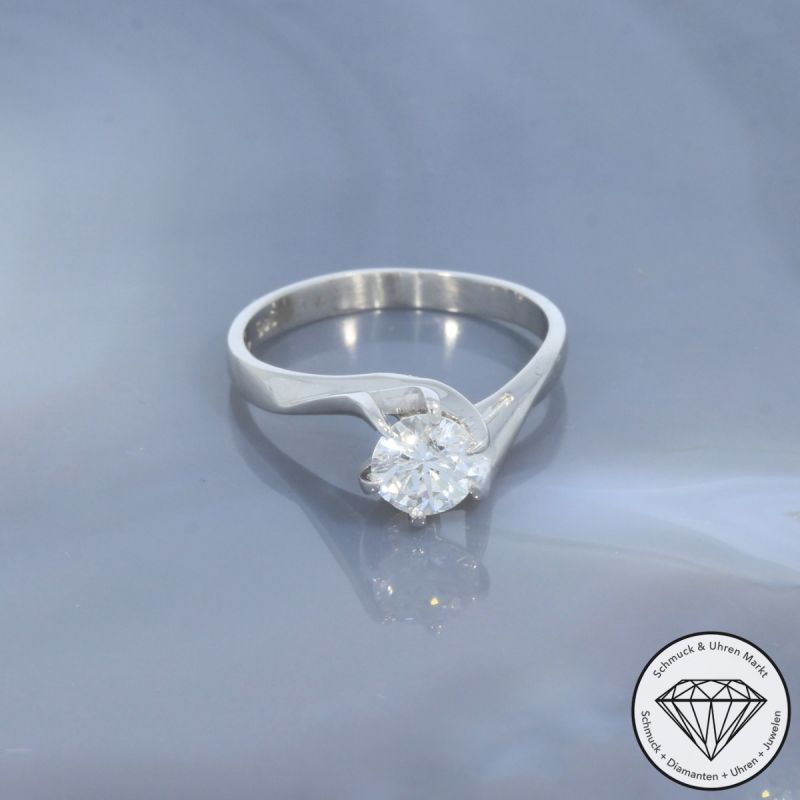 Wert 4300 € Solitär Brillant Ring (ca. 0,75 carat) in 585er 14 K Weißgold - 100353