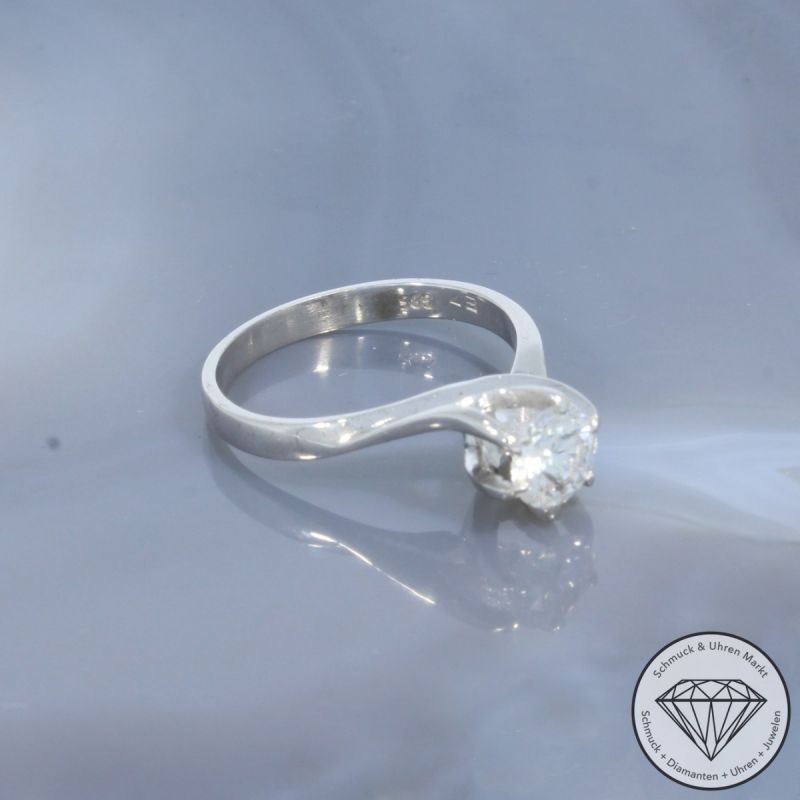 Wert 4300 € Solitär Brillant Ring (ca. 0,75 carat) in 585er 14 K Weißgold - 100353