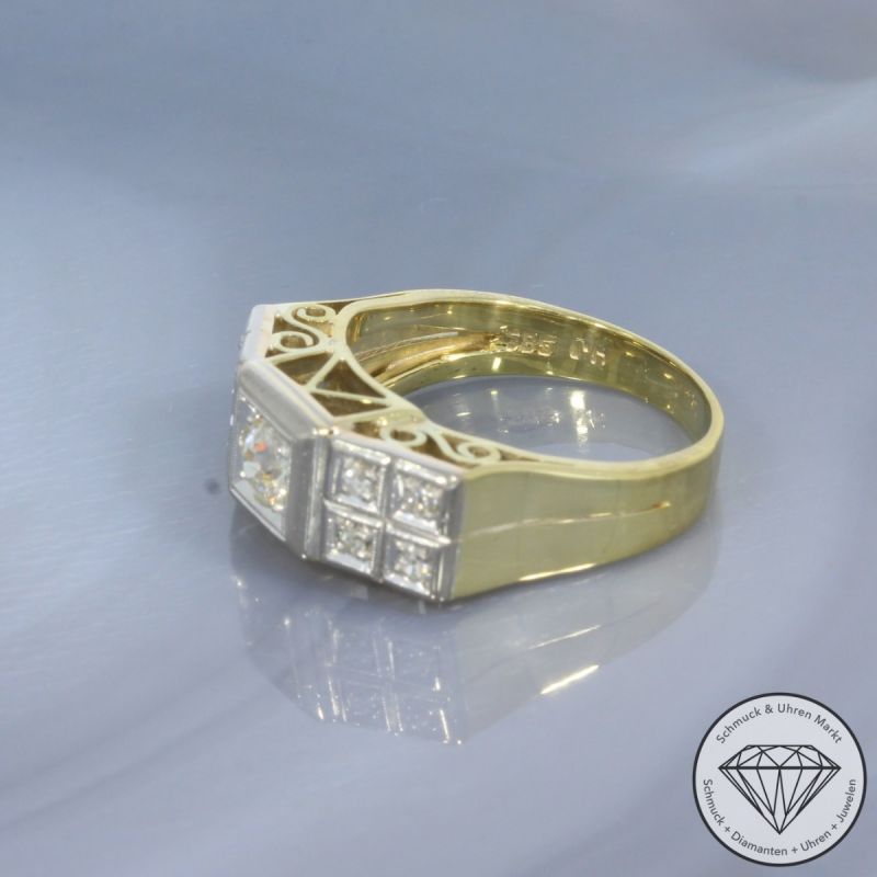 Wert 2490 € Bicolor Diamant Ring in 585er 14 K Gold - 100374