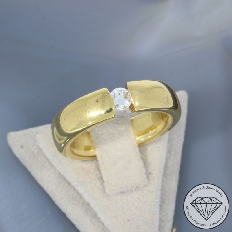 Wert 5100 € Solitär Brillant Ring (ca. 0,25 carat) in 750er 18 K Gelbgold - 100375
