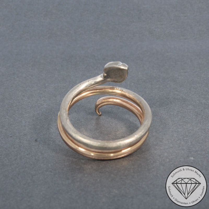 Wert 1690 € Bicolor Brillant Ring Schlange in 585er 14 K Gold - 100380