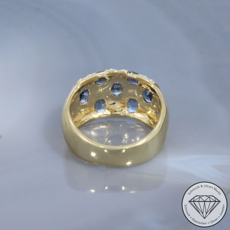Wert 1350 € Bicolor Saphir Ring in 585er 14 K Gold - 100391