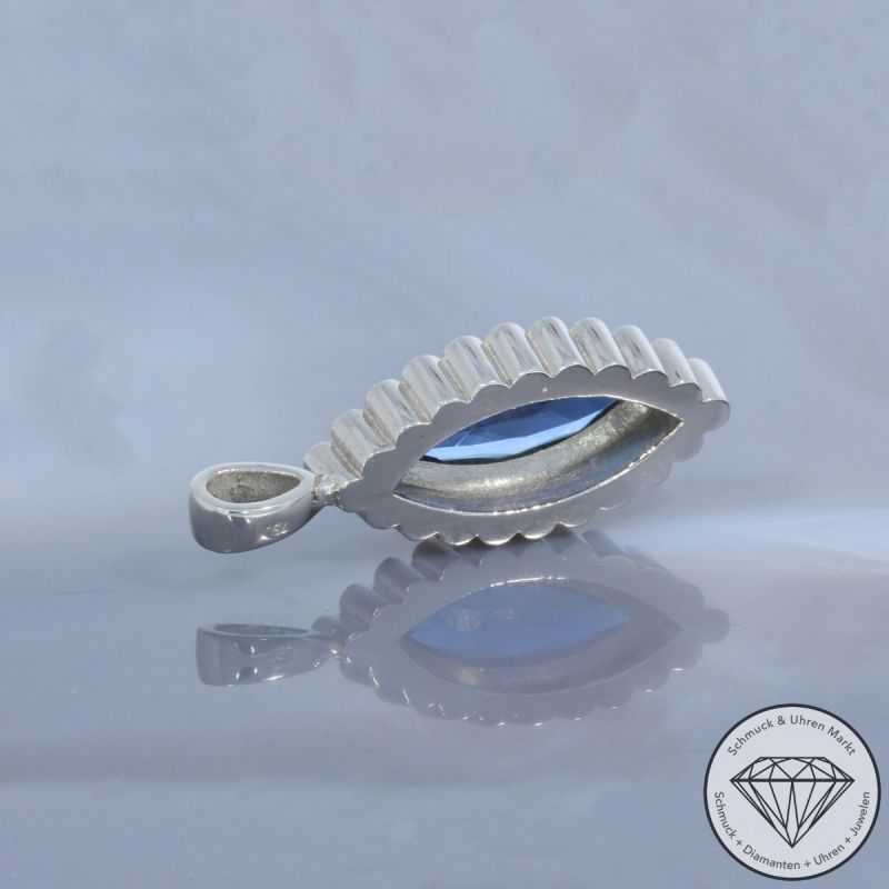 Wert 4500 € Brillant Santa-Maria-Aquamarin Anhänger in 750er 18 K Weißgold - 100392