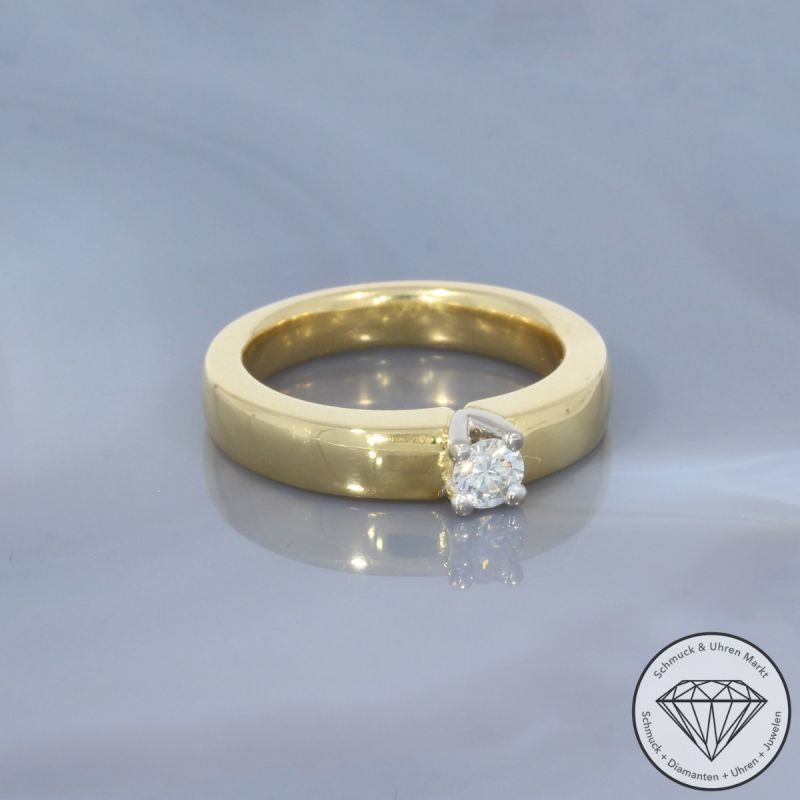 Wert 4150 € Solitär Brillant Ring (ca. 0,28 carat) in 750er 18 K Gelbgold - 100395