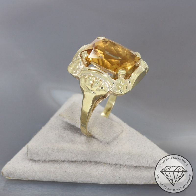 Wert 690 € Citrin Ring in 333er 8 K Gelbgold - 100400