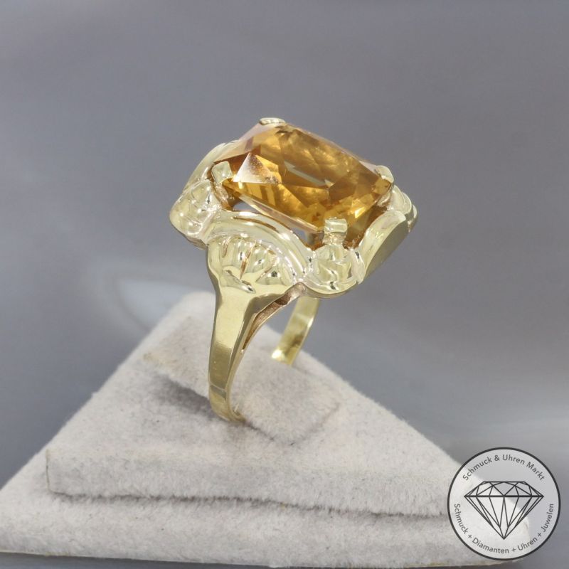 Wert 690 € Citrin Ring in 333er 8 K Gelbgold - 100400