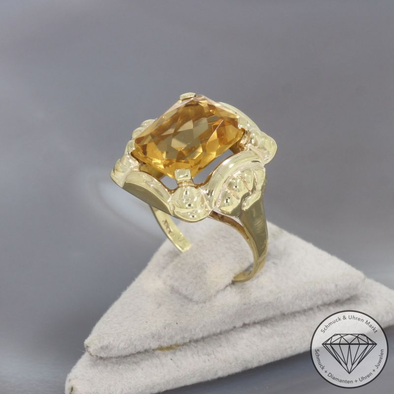 Wert 690 € Citrin Ring in 333er 8 K Gelbgold - 100400