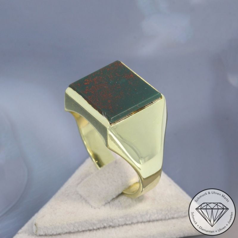 Wert 2050 € Heliotrop Ring in 585er 14 K Gelbgold - 100420