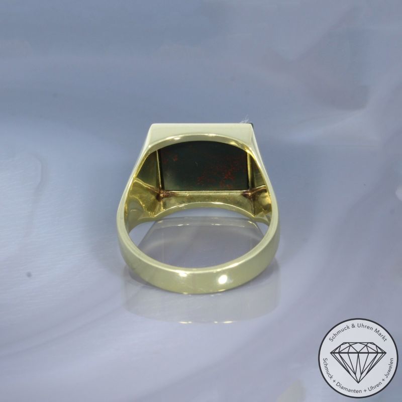 Wert 2050 € Heliotrop Ring in 585er 14 K Gelbgold - 100420