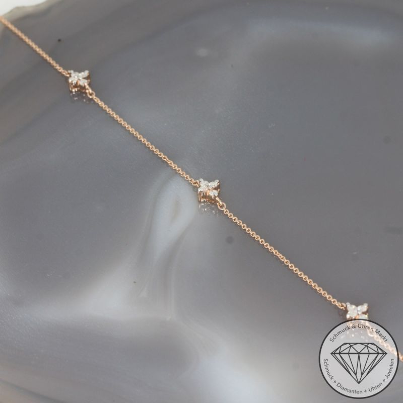 Wert 1250 € Brillant Armband (0,19 carat) in 585er 14 K Rosegold - H1777