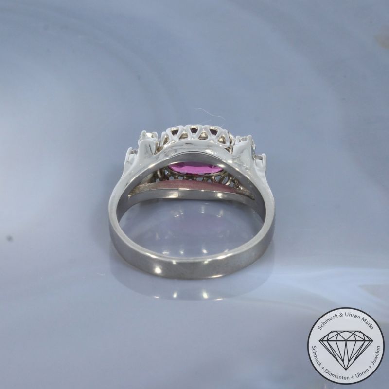 Wert 1600 € Brillant Turmalin Ring in 585er 14 K Weißgold - 100477