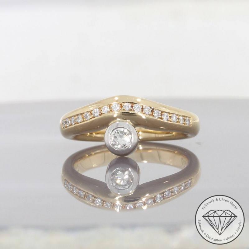 Wert 2690 € Brillant Ring 750er/18 Karat Gelb Gold Größe 53 – 100490