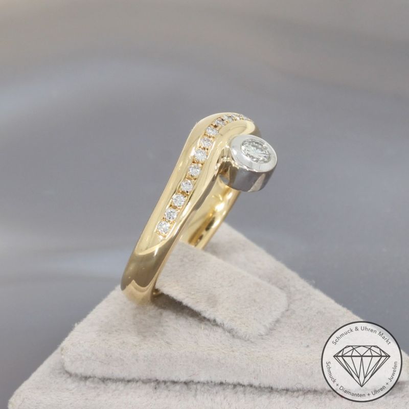 Wert 2690 € Brillant Ring 750er/18 Karat Gelb Gold Größe 53 – 100490