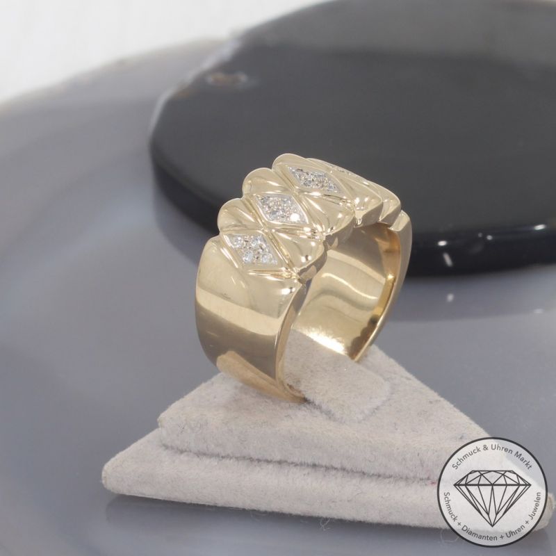 Wert 4690 € Brillant Ring 585er/18 Karat Gelb Gold Größe 57 – 100498