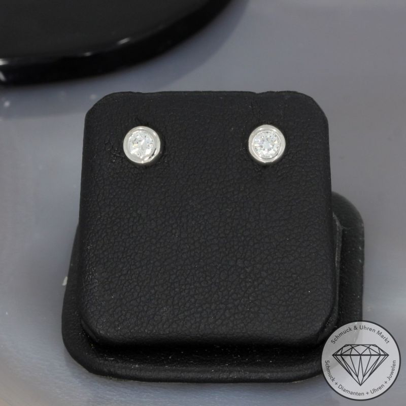 Wert 1390 € Solitär Brillant Ohrringe (ca. 0,30 carat) in 585er 14 K Weißgold - 100508