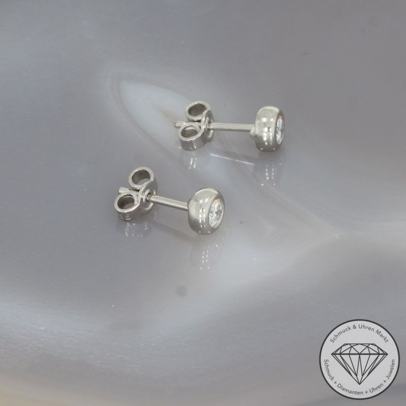 Wert 1390 € Solitär Brillant Ohrringe (ca. 0,30 carat) in 585er 14 K Weißgold - 100508