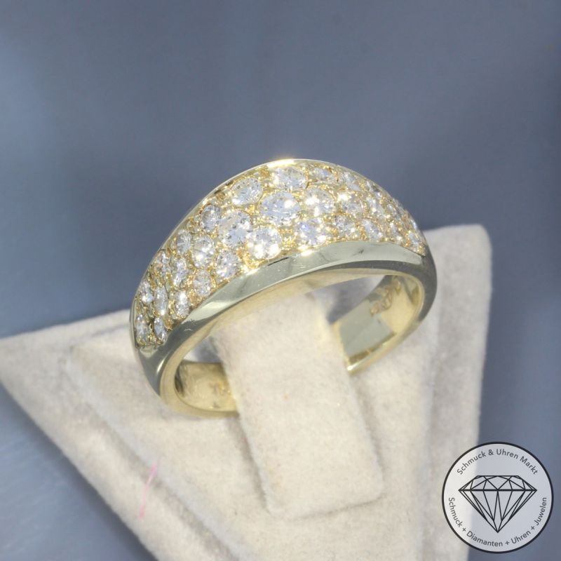 Wert 4290 € Brillant Ring 1,00 carat 750er/18 Karat Gelb Gold Größe 54 – 100509