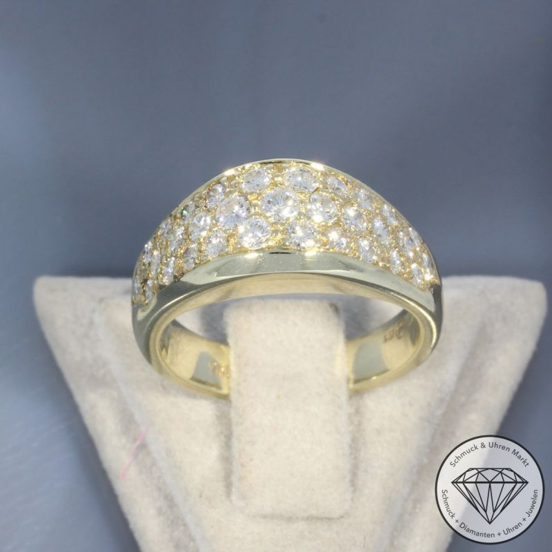Wert 4290 € Brillant Ring 1,00 carat 750er/18 Karat Gelb Gold Größe 54 – 100509