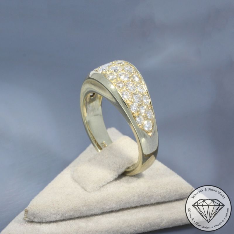Wert 4290 € Brillant Ring 1,00 carat 750er/18 Karat Gelb Gold Größe 54 – 100509