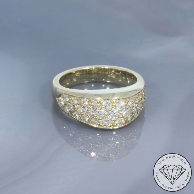 Wert 4290 € Brillant Ring 1,00 carat 750er/18 Karat Gelb Gold Größe 54 – 100509