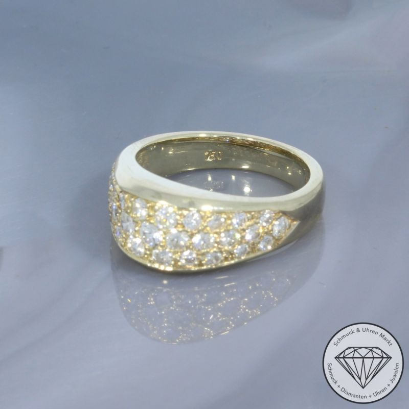 Wert 4290 € Brillant Ring 1,00 carat 750er/18 Karat Gelb Gold Größe 54 – 100509