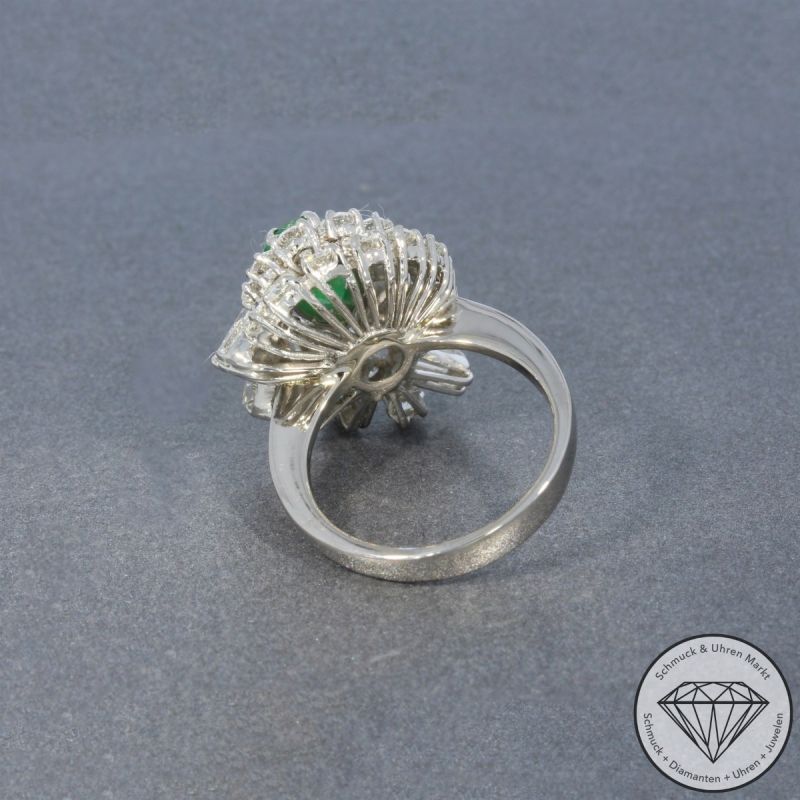 Wert 7490 € Brillant Diamant Smaragd Ring in 585er 14 K Weißgold - 100516