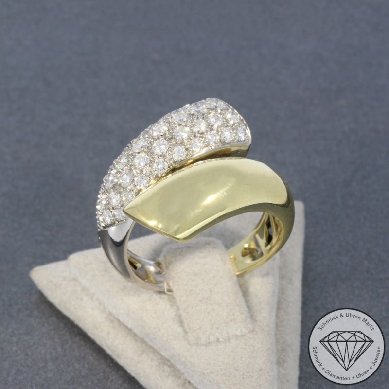 Wert 6290 € Bicolor Brillant Ring (ca. 1,08 carat) in 750er 18 K Gold - 100517