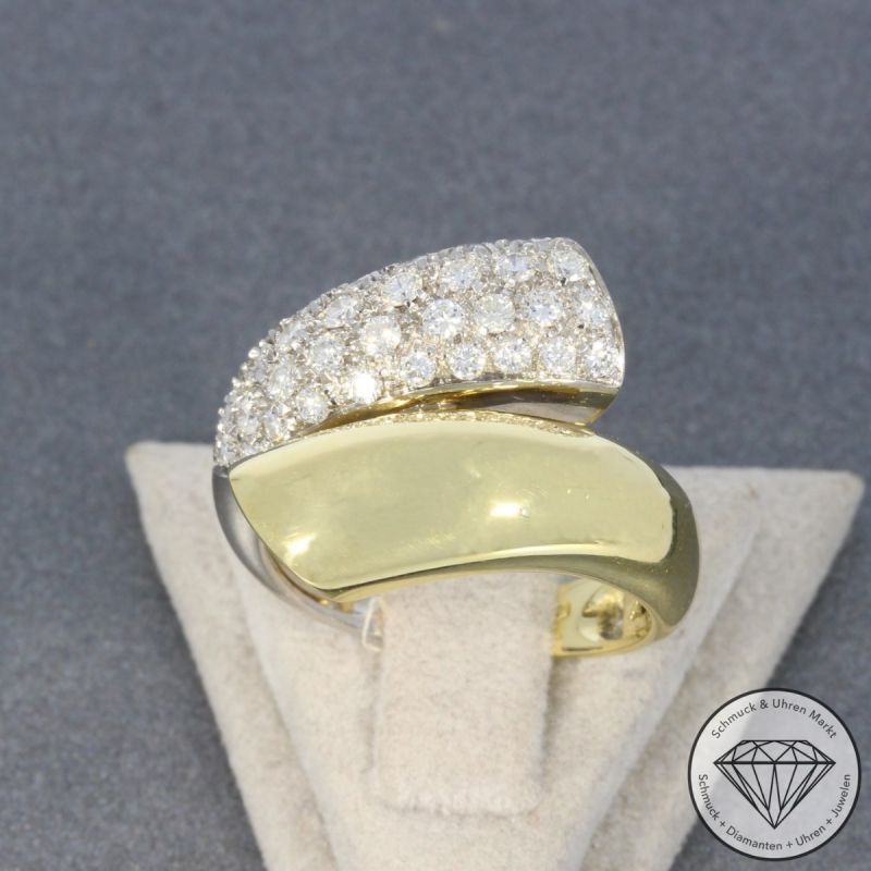 Wert 6290 € Bicolor Brillant Ring (ca. 1,08 carat) in 750er 18 K Gold - 100517