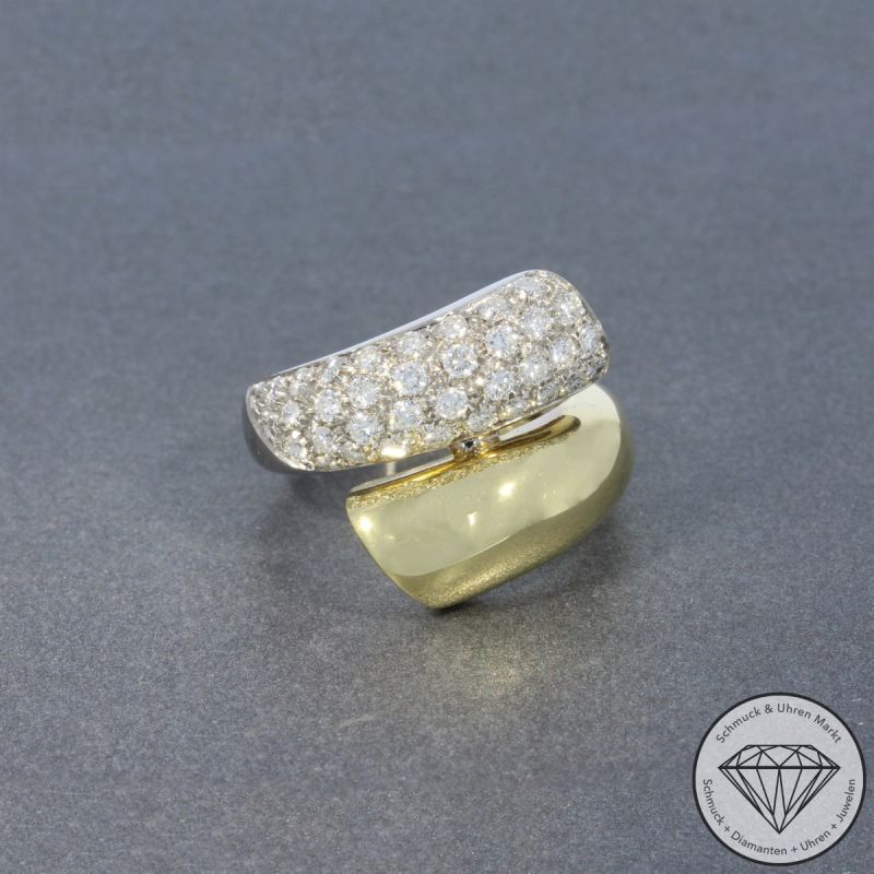 Wert 6290 € Bicolor Brillant Ring (ca. 1,08 carat) in 750er 18 K Gold - 100517