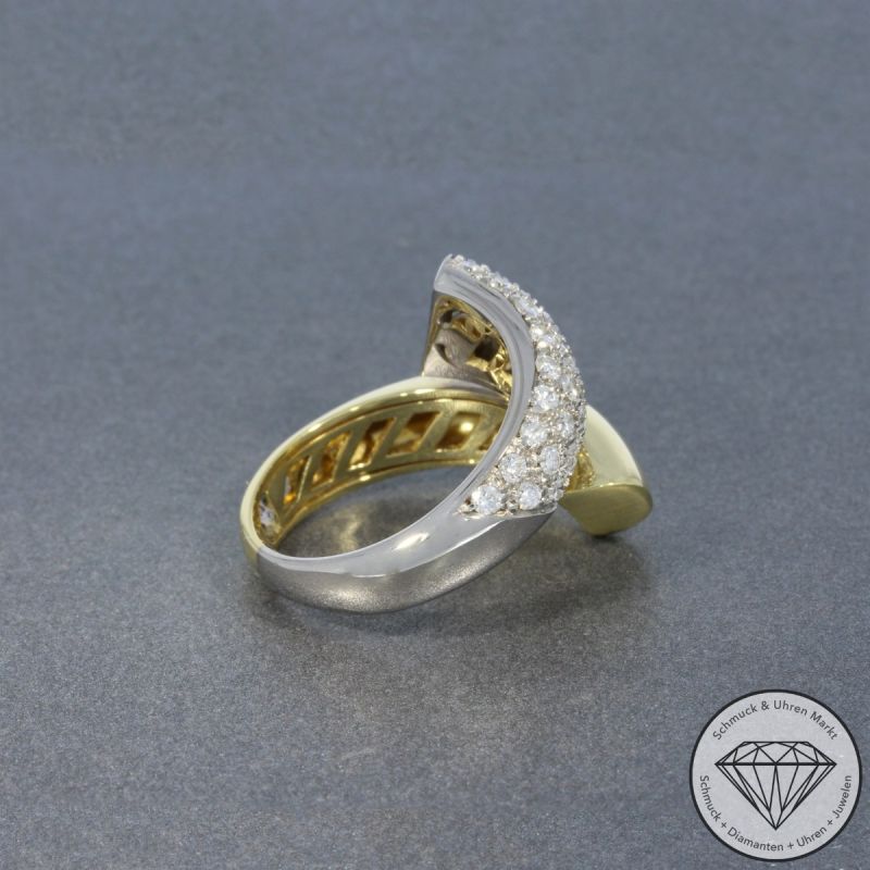 Wert 6290 € Bicolor Brillant Ring (ca. 1,08 carat) in 750er 18 K Gold - 100517