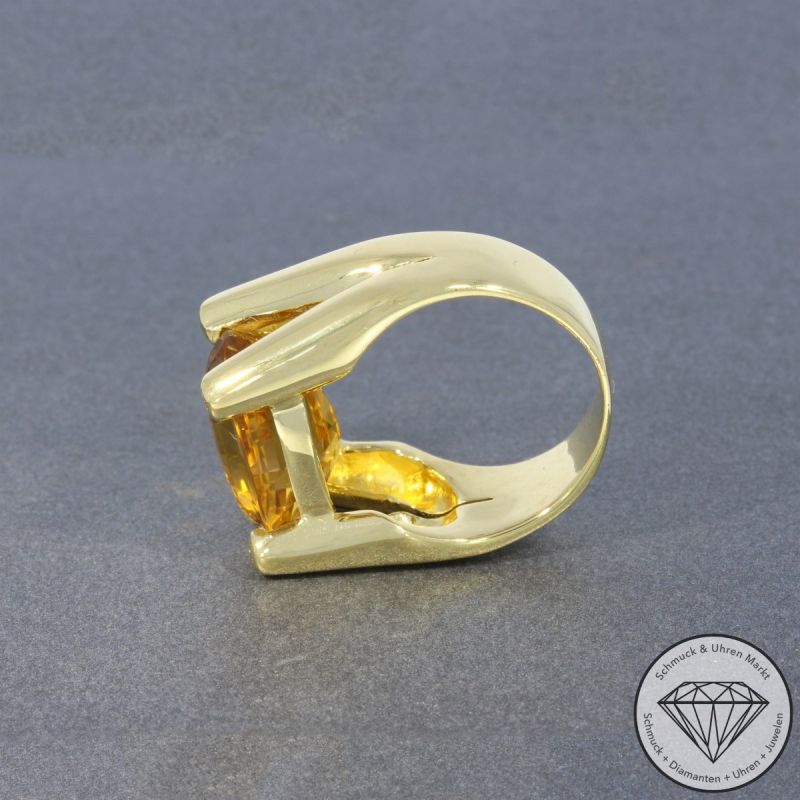 Wert 3500 € Brillant Citrin Ring in 750er 18 K Gelbgold - 100519