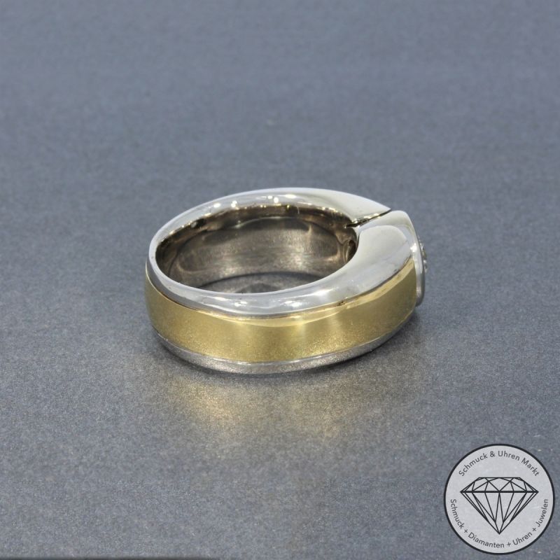 Wert 7990 € Bicolor Solitär Brillant Ring (ca. 0,60 carat) in 750er 18 K Gold - 100520