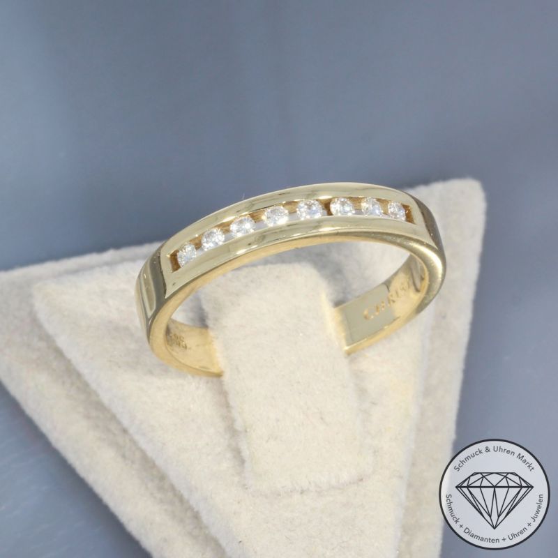 Wert 990 € Brillant Ring von Christ 585er/14 Karat Gelb Gold Größe 52 – 100530