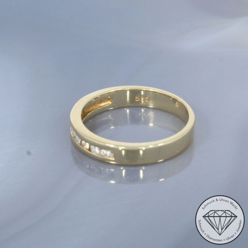 Wert 990 € Brillant Ring von Christ 585er/14 Karat Gelb Gold Größe 52 – 100530