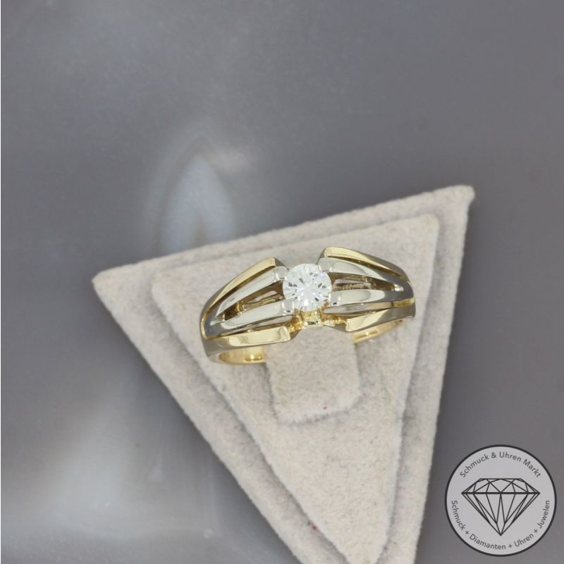 Wert 1790 € Solitär Brillant Ring (ca. 0,29 carat) in 585er 14 K Gelbgold - 100535